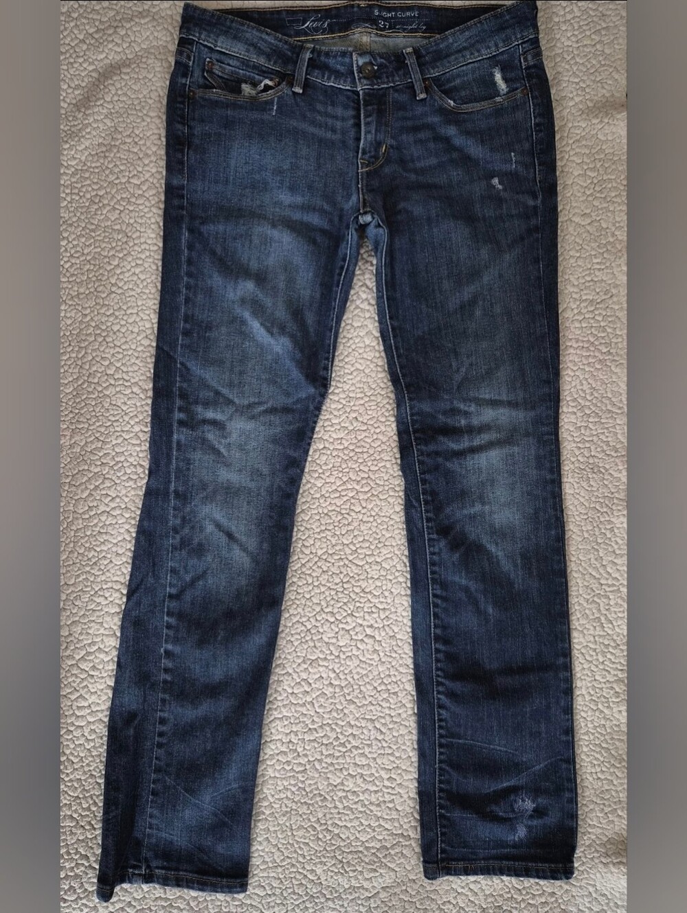 Levi's Slight Curve Straight Leg Cotton Jeans Dark Wash Women's Size 27x30